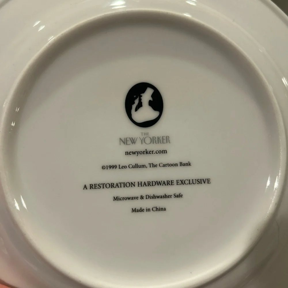 Restoration Hardware- The New Yorker Wine Cartoon Cheese Plate set of 4- 8”